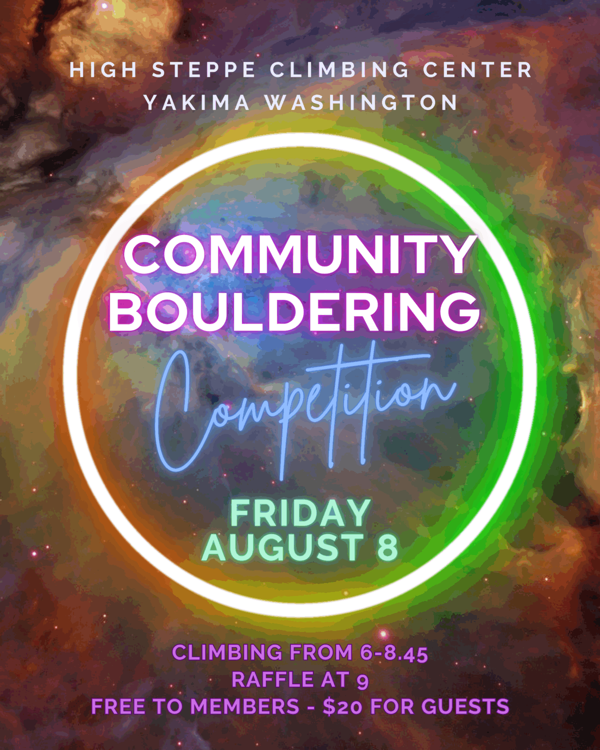 High Steppe Climbing Center Community Boulder Comp - August 8, 2025