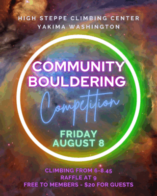 High Steppe Climbing Center Community Boulder Comp - August 8, 2025