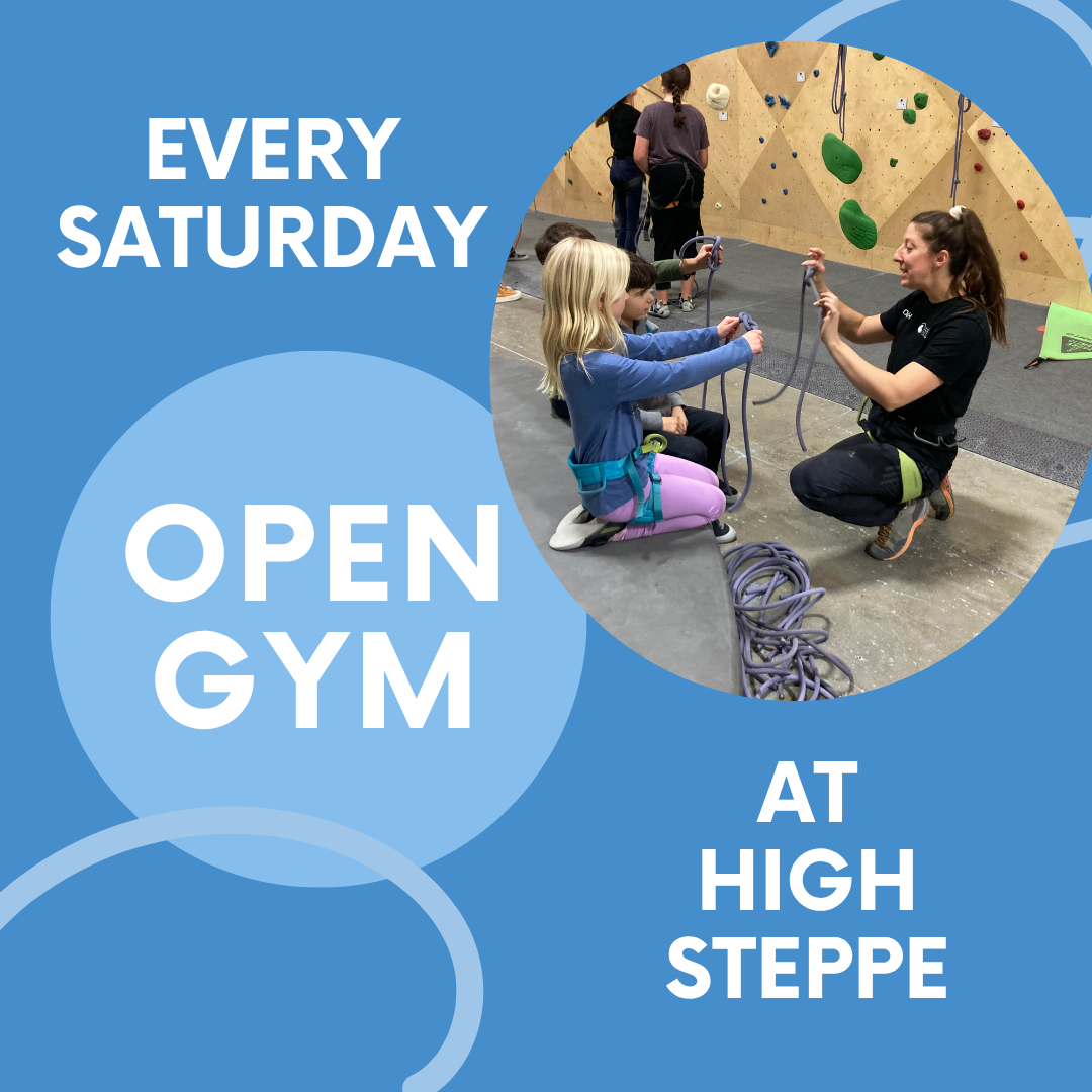Open Gym for youth climbing on Saturdays at high steppe
